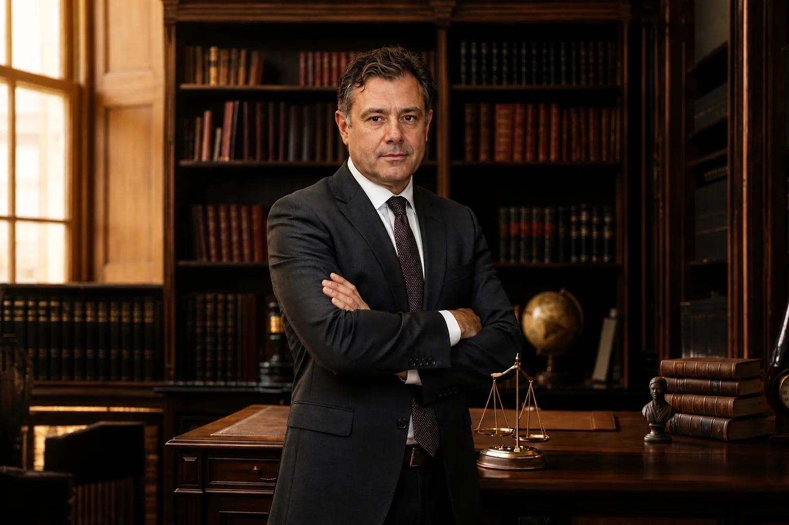 Dr. Glauber Bez, advogado criminalista, em seu escritório